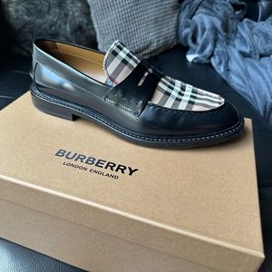 Men's Burberry Croftwood Check Leather Loafers